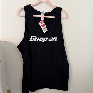 Snap-On Black Men’s Tank Top with White Logo  NWT 2XL